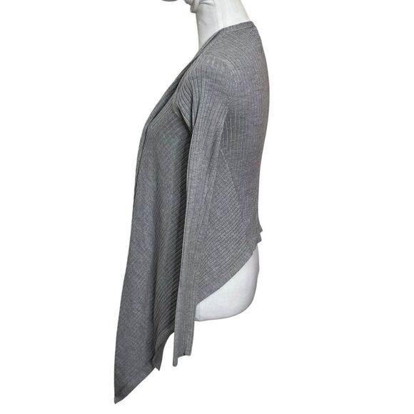 Athleta Solstice Wrap Cardigan Gray Women’s Size XS Merino Wool Ribbed Draped - Picture 5 of 10